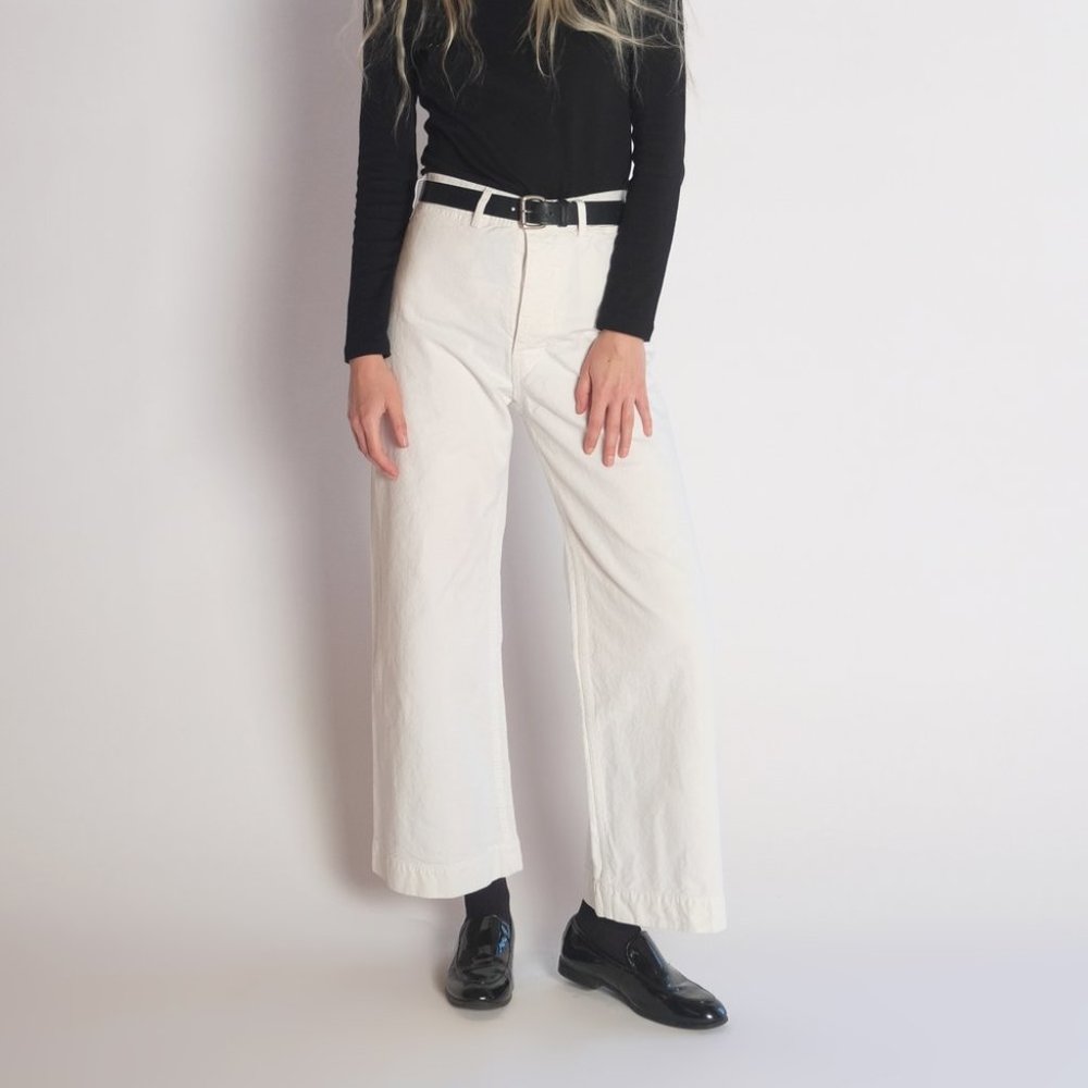 Jesse Kamm Wide Leg Pants in Off-White